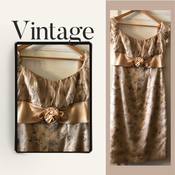 Vintage 1950s Blush Tulle Evening Dress - Picture 1 of 4